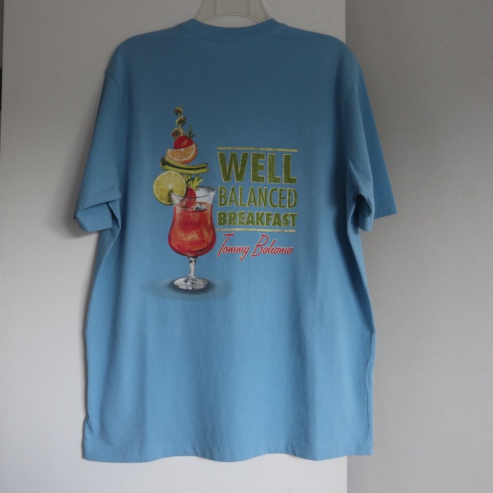 Tommy Bahama Men`s T-Shirt Relax S Blue Short Sleeve Crew Neck Cocktail New